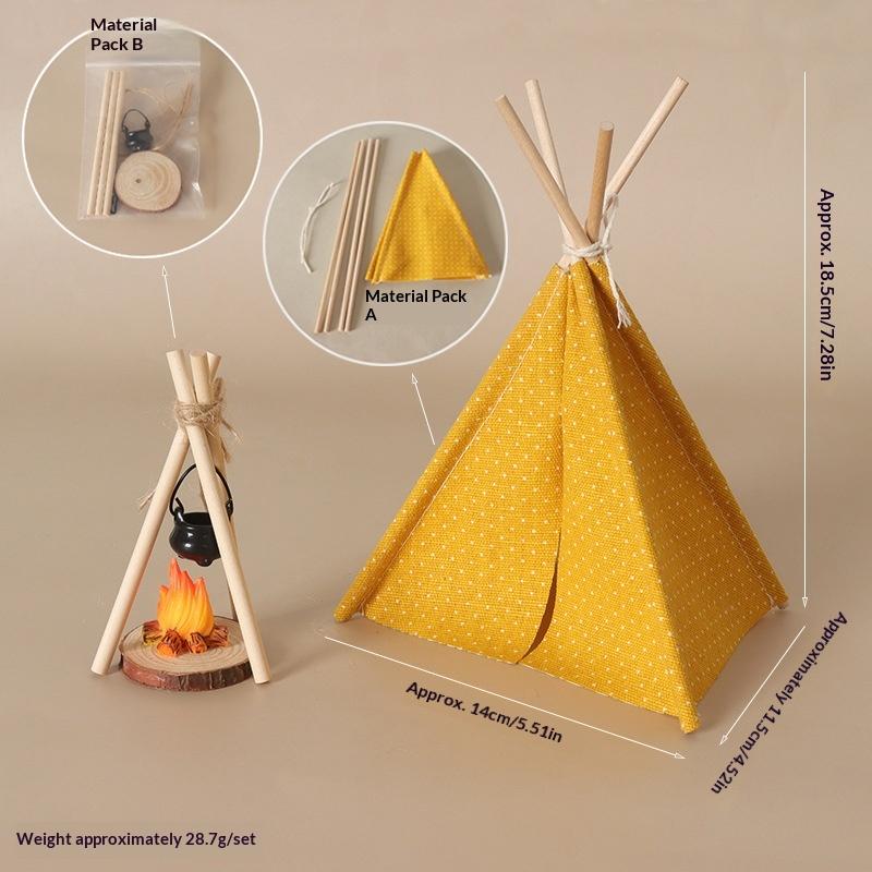 

1:12 Scale Camping Tent Model Decoration Simulated Outdoor Tent Ornament Miniature Scene Accessories Doll Small Tent Toy A8