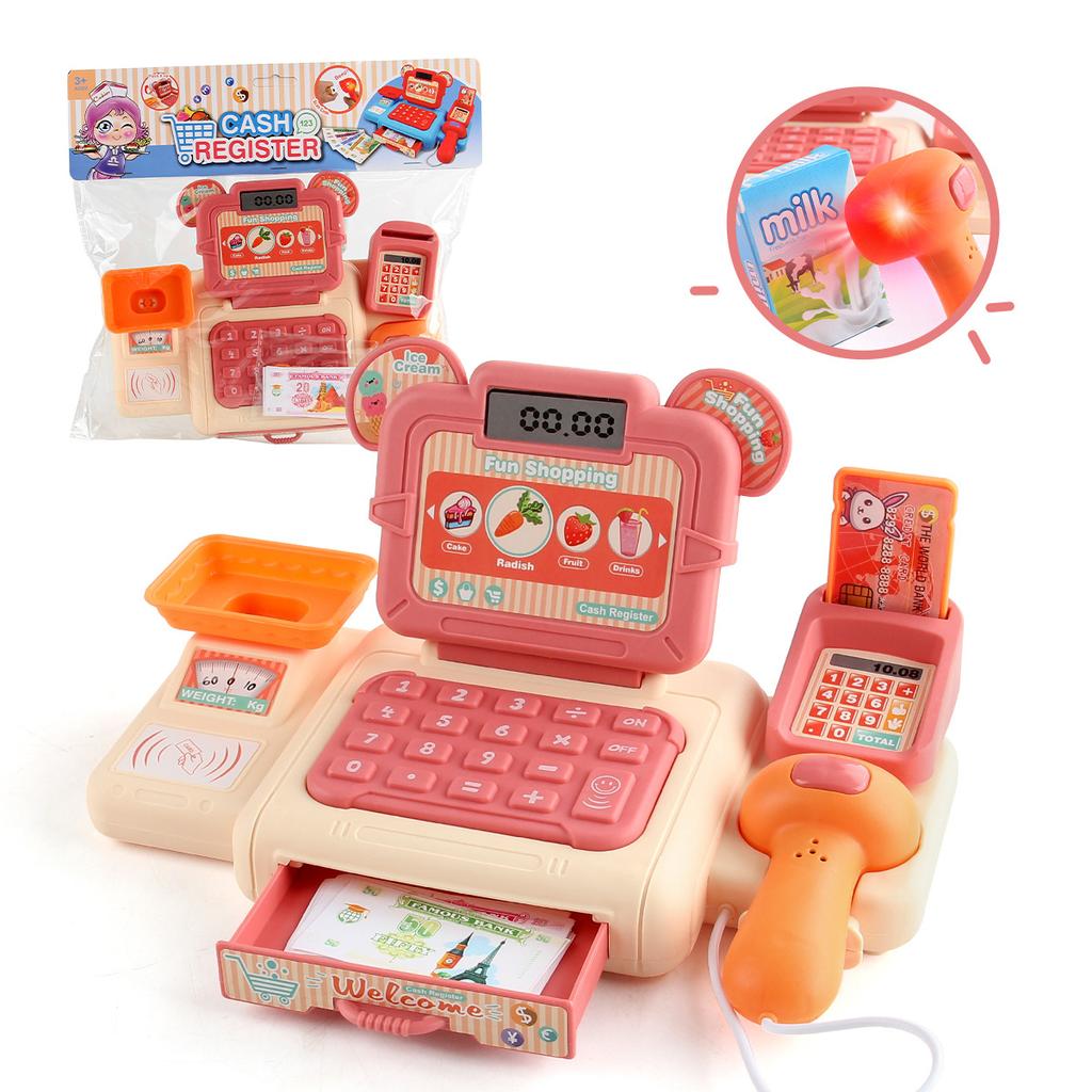 Simulation Cartoon Supermarket Cash Register Toy Home Appliance Series Children'S Play Home Role Playing Mini Cashier Model