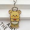 Cute Acrylic Butter Bear Keychains Bag Pendant Cartoon Keyring Jewelry Women Backpack Charms Decor Accessories