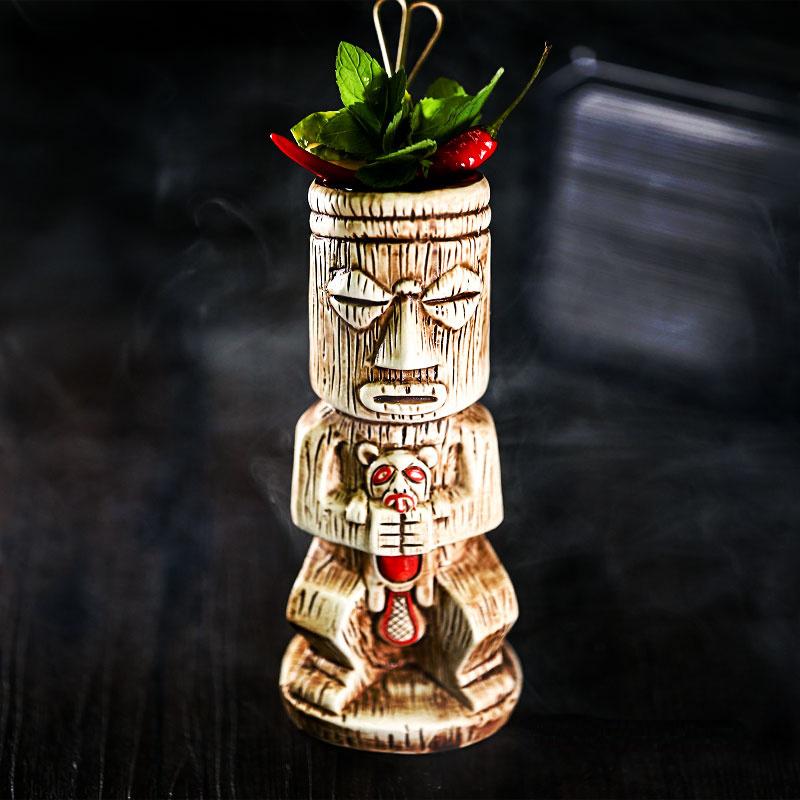 Tiki Mug Ceramic Cocktail Glass Tropical Hawaiian Bar Decor Drinkware Mixed Wine Cup Marine Skull Doll Statue Smoothie Beer Mug