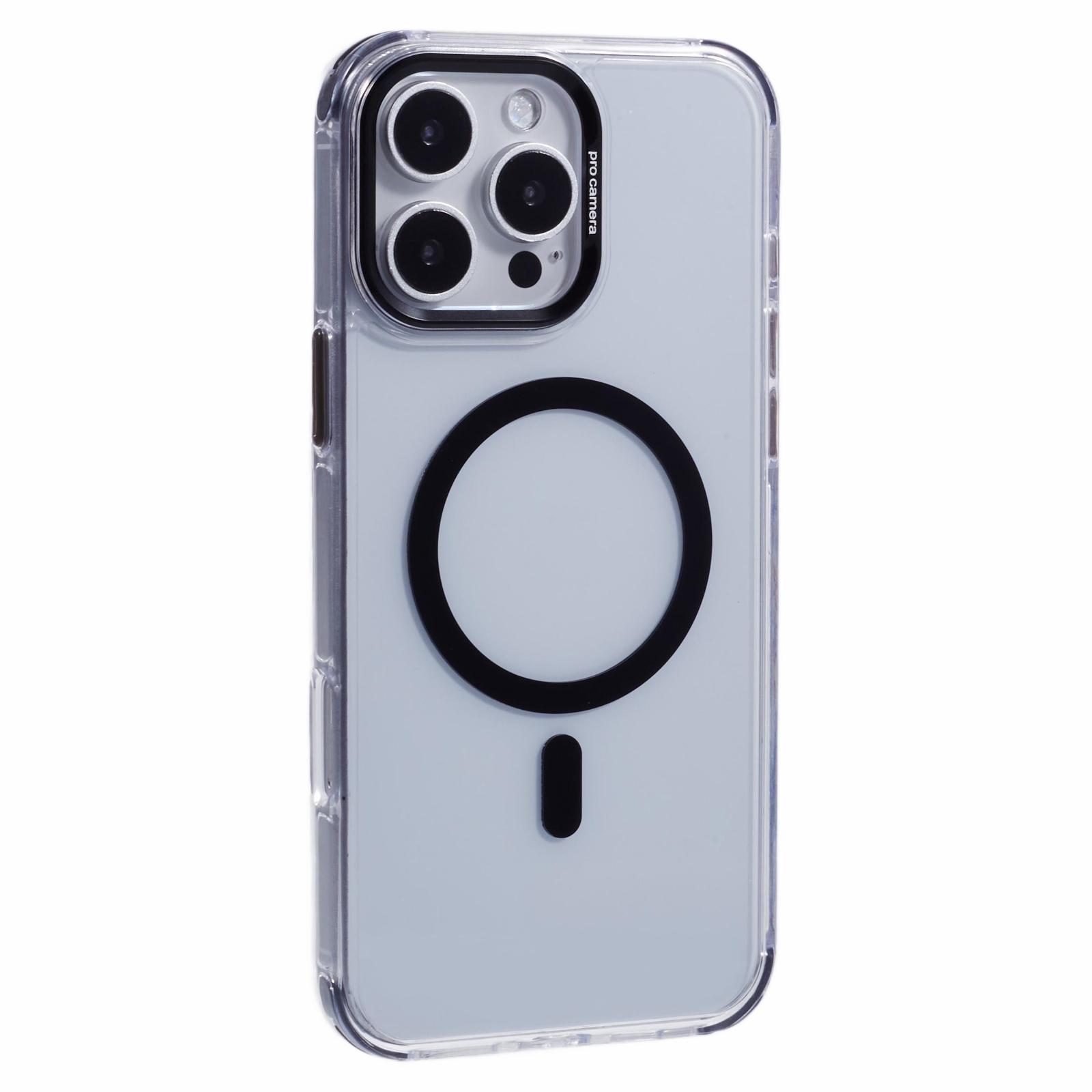 

Прозрачный чехол для iPhone 16 Pro Max, совместимый с MagSafe, с защитой углов от падения, из PC+TPU D