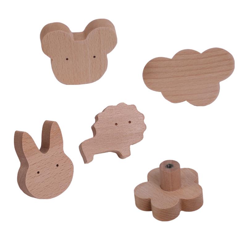 Japanese Cute Animal Wooden Wall Hook - Moon Cartoon Design Nordic Decor