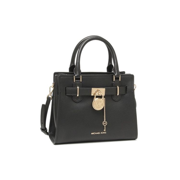 Michael Kors Nieuw Hamilton Letter Logo Lock Sleutel Accessoire Leer Schouder Crossbody Tote Tas Dames Handtassen Zwart 35T1GHMS1L-BLACK