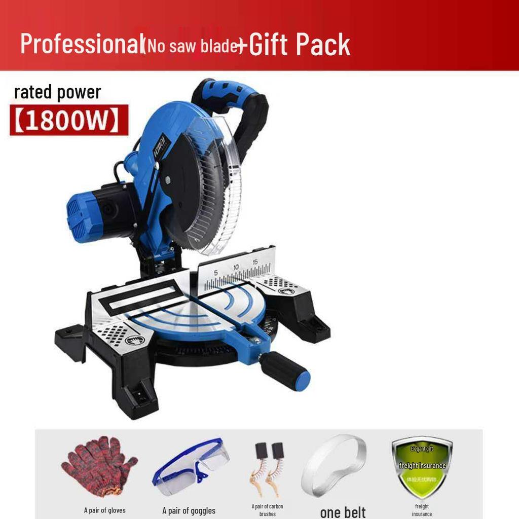10-12 inch High-Density Aluminum Alloy Miter Saw, 45-Degree Multi-functional Cutting for Wood and Aluminum Materials.