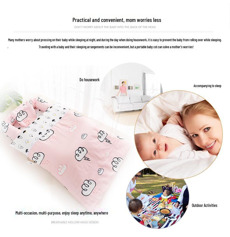 Portable Bionic Baby Crib: Removable, Washable, and Isolated Sleeping Bed for Newborns