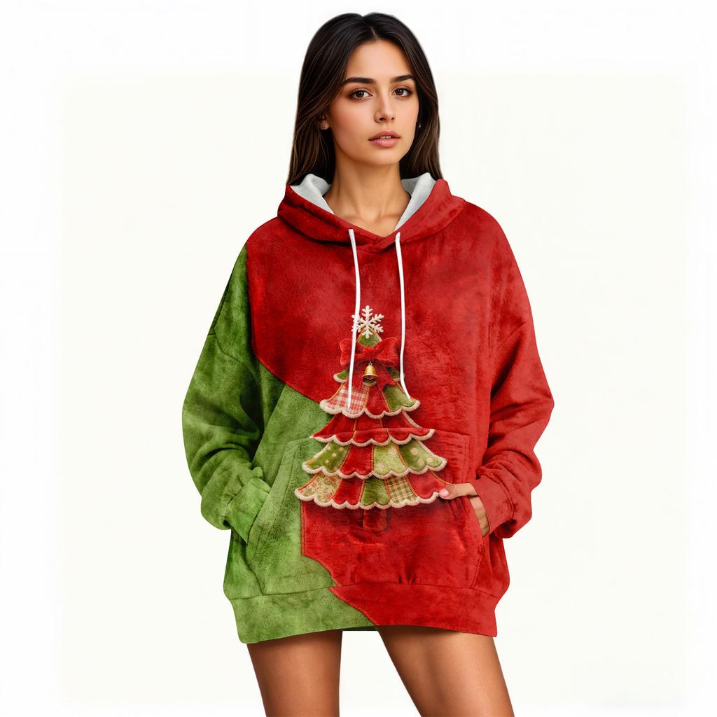 Dámské mikiny Oversized Zimní Plyšové Roztomilé Mikiny Pulovr Trendy Podzimní Zimní Oblečení