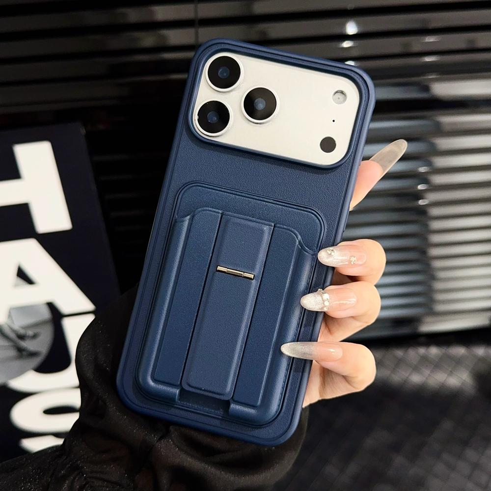 KEYSION Stoßfeste Handyhülle für iPhone 13 14 15 Pro Max 14 15 Plus Silikon+PC Kartensteckplatz Halter Tasche Ständer Rückseite