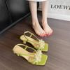 Fashion Summer Flower High Heels Sandals Women's Fashionable Comfortable Thin High Heels Fashionable Elegant Outdoor Party Women's Shoes