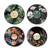 4 Pcs Wooden Record Floral Slice Vinyl Wall Art Vintage Record Replica Wall