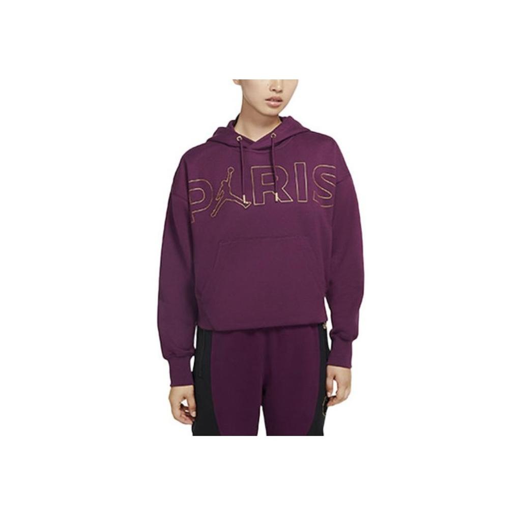 Jordan PSG Fleece-Lined Hooded Pullover Women Tops Burgundy CW3926-610