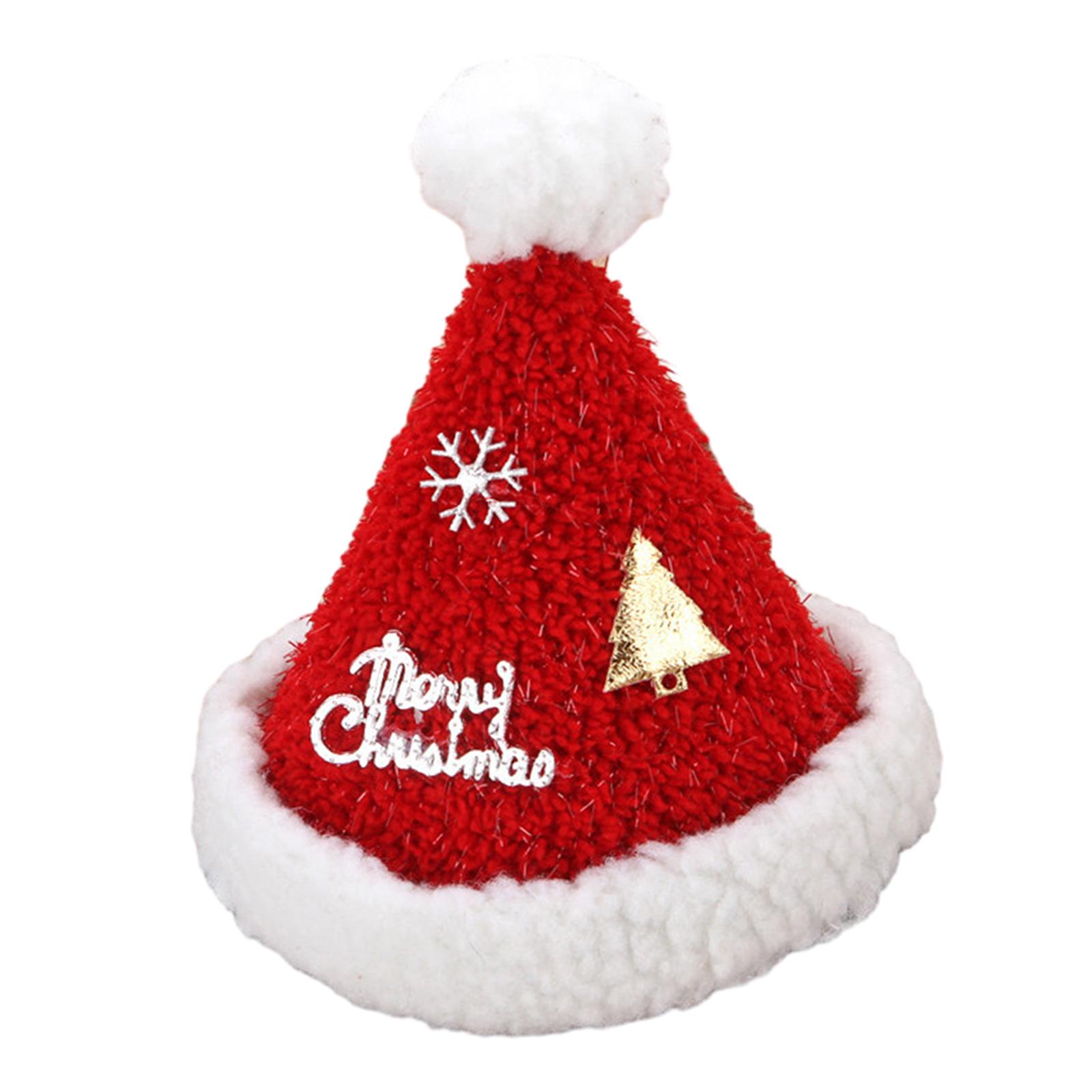 

Christmas Hat Hairpin Girls Plush Soft Barrettes Xmas Hat Clips for Holidays Costume Props Festivals Party Supplies Masquerade