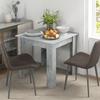 Square Dining Table, Modern Small Dining Table with Faux Cement Effect, Space Saving, Non-slip Foot Pads, Cement Grey