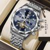Luxury Men Watch Top Original Waterproof Luminous Chronograph Man Wristwatch Stainless Steel Quartz Watches