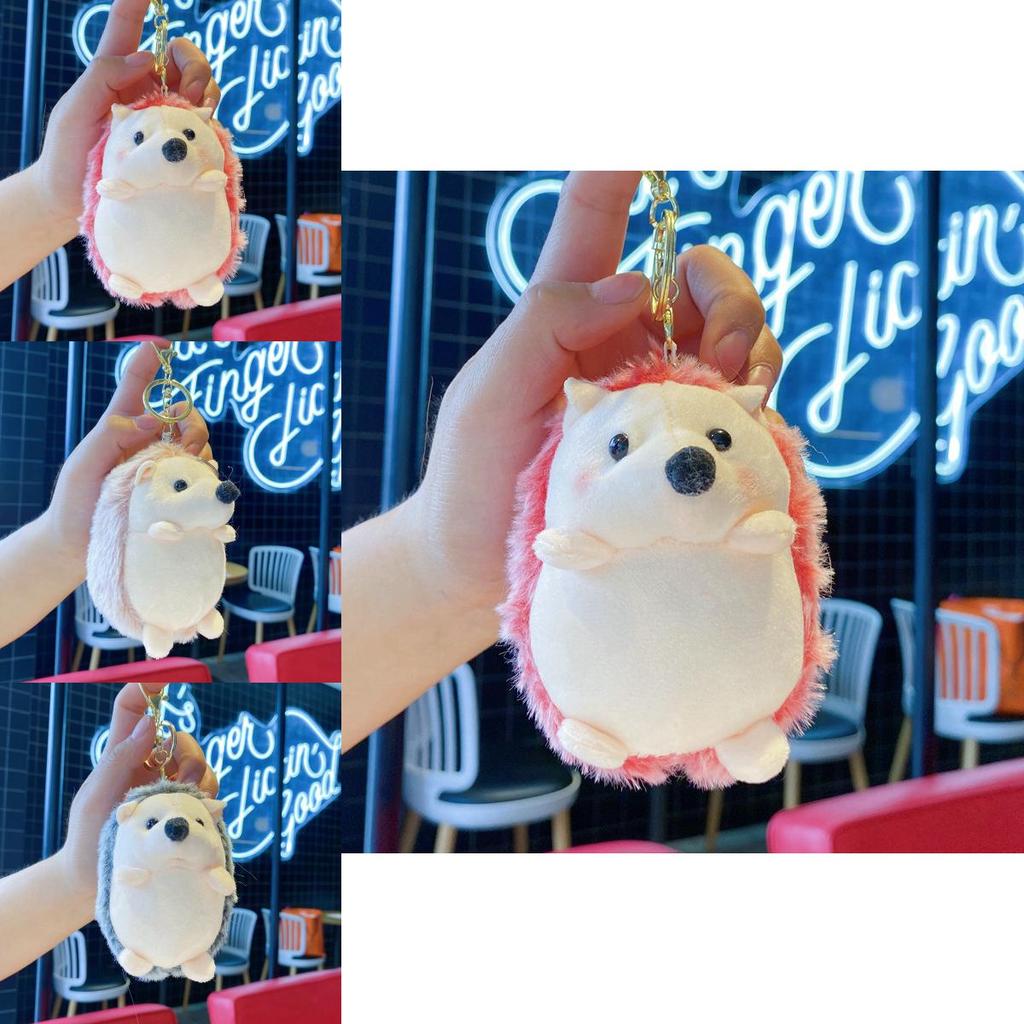 Plush Hedgehog Keychain With Pearl Chain For Bag And Gift For Kids