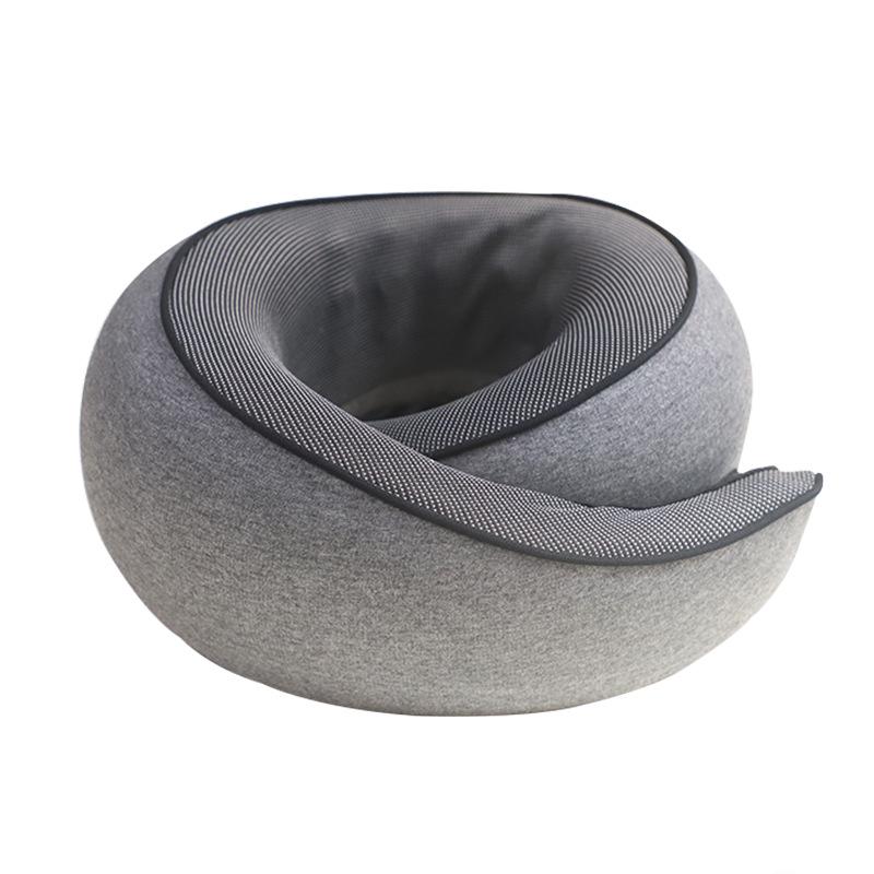 U-Shaped Memory Foam Travel Neck Pillow - No Head Tilt Support for Airplane and Office Use