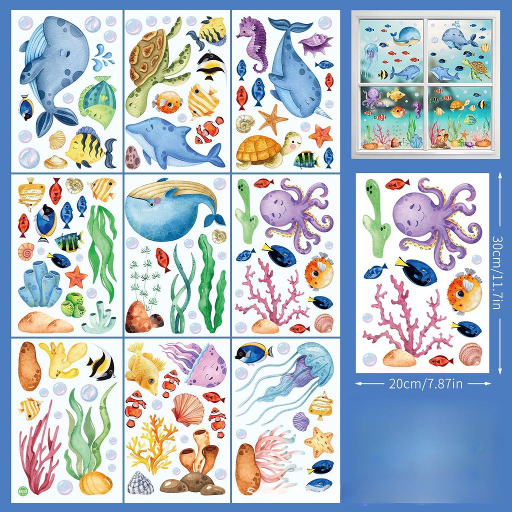 Summer Window Stickers Hawaiian Hibiscus Flower Static Stickers Decorate Party Window Stickers