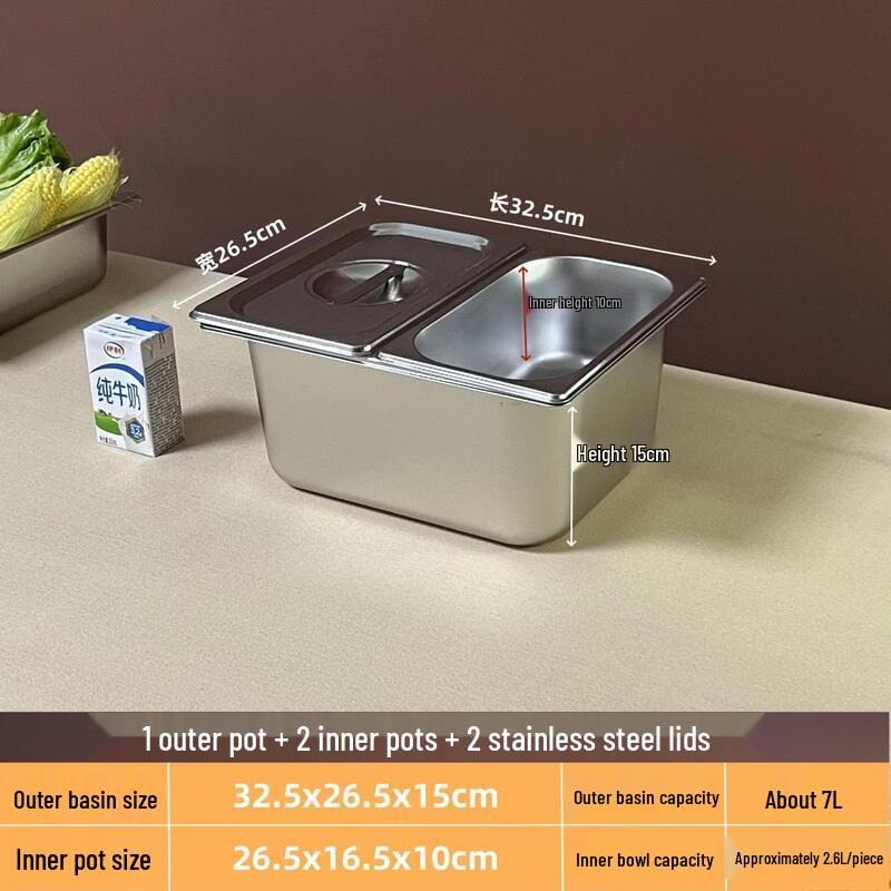 Stainless Steel Divided Serving Basin