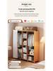 Floor-Standing Wardrobe with Curtain for Bedroom Storage, Easy Assembly, Space-Saving Design.