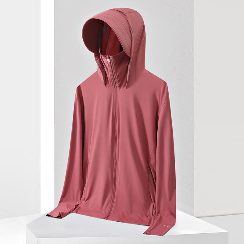 Unisex Ice Silk Sun Protection Jacket with Detachable Hood, UPF50+