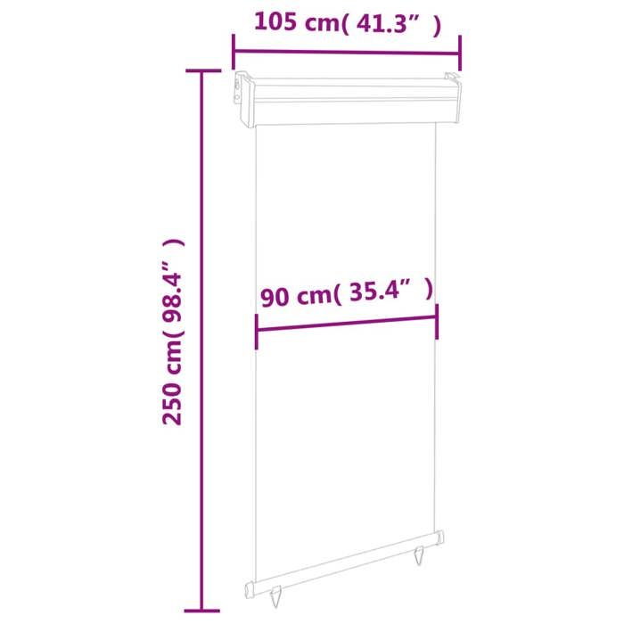 VidaXL Balcony Side Awning 100x250 Cm Brown 48417