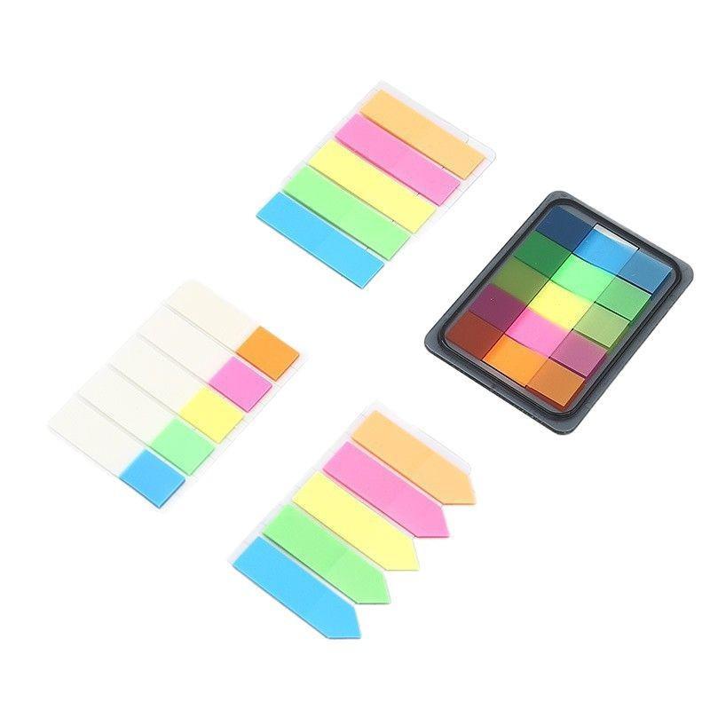 Transparent Sticky Note Strips: Fluorescent Color Arrows, Strong Adhesive, Reusable Index Stickers