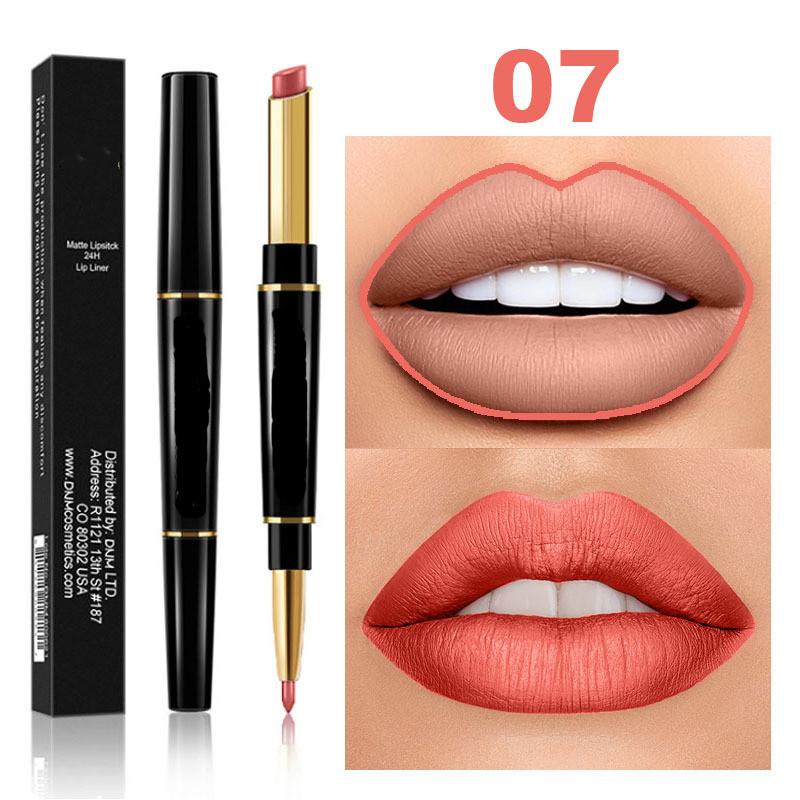 12 Color Sexy Red Matte Lipstick Lip Liner 2 In 1 Makeup Matte Lipstick Durable Waterproof Nude Red Lipstick Lips Cosmetics