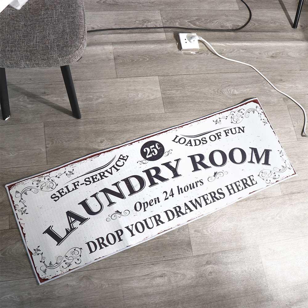 Rectangle Laundry Floor Mat Waterproof Laundry Rug Skin Friendly Laundry Carpet  Home Decor
