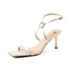 New square head thin heel ys1 high heel high version with skirt 2025 summer cross strap sandals women's high heel