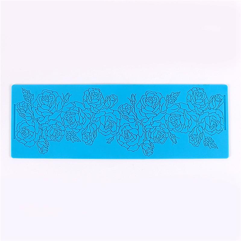 

Aomily 2 Styles Flower Lace Mold Cake Border Decoration Tools Fondant Cake Mold Food Grade Silicone Mat Mould Baking Flower Mold