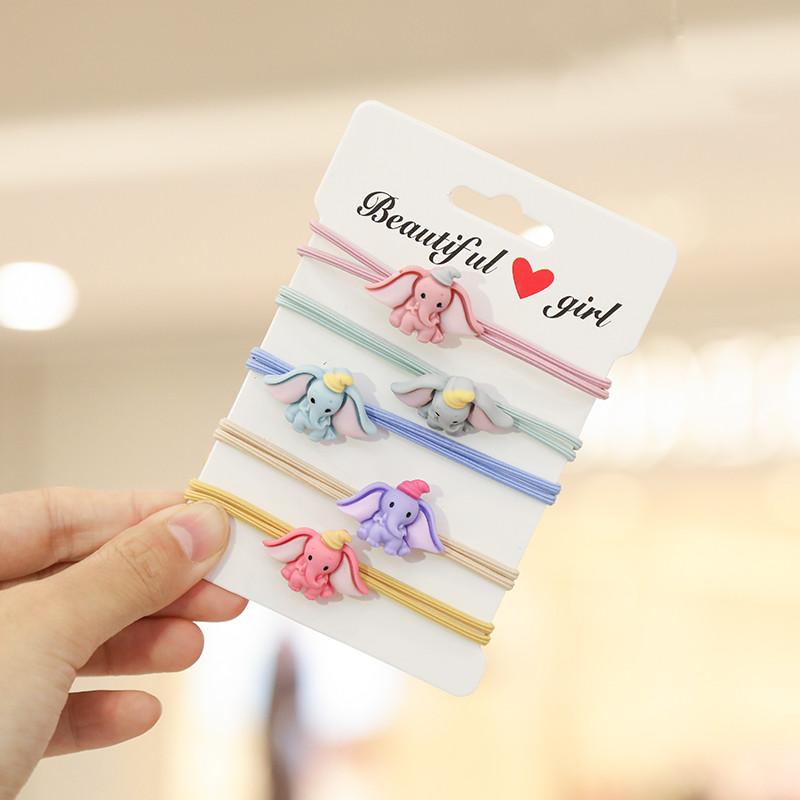 5 Pcs/set Cartoon Animals Flower Children Elastic Hair Rubber Bands Accessories For Girls Kids Scrunchies Tie Hair Rope Holder