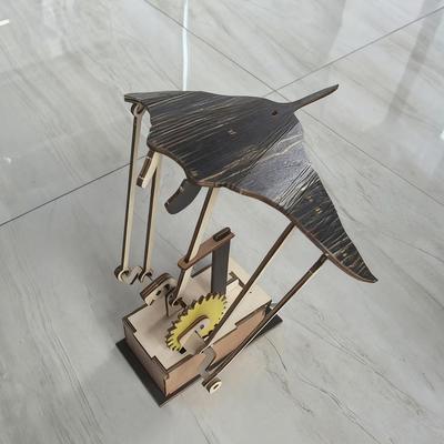 Electric Bionic Manta Ray Handmade Wooden Ornament Motorized Swimming 3D Motion Retro Home Desktop Decoration Figurine
