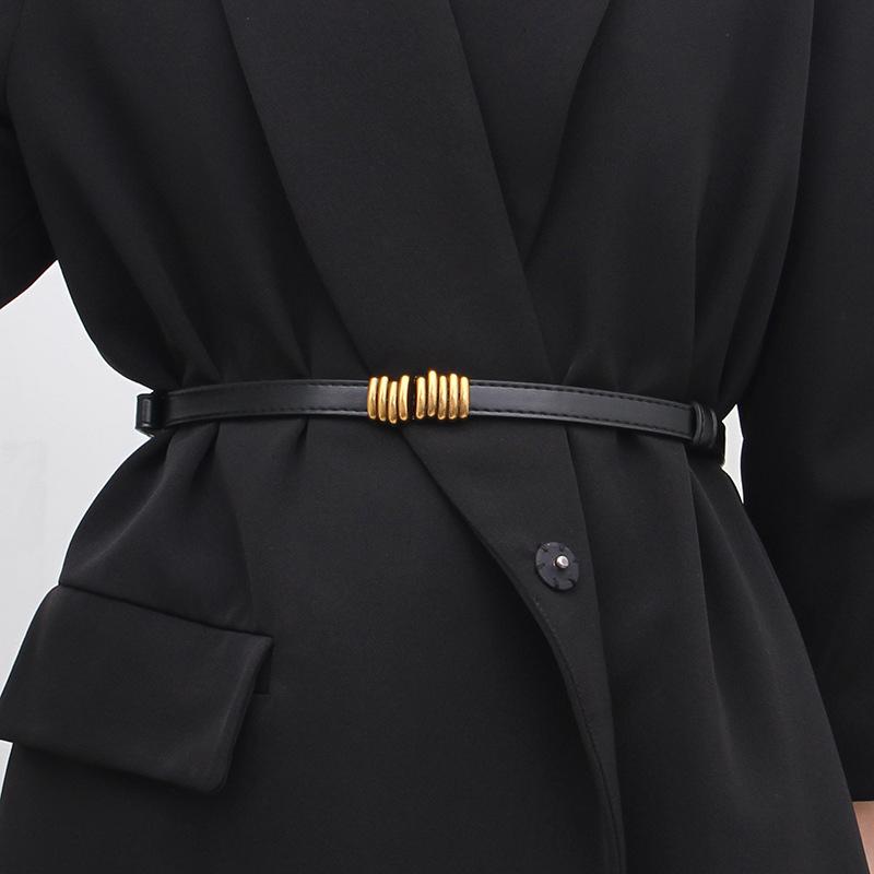 Womens Fashion Belt Stretch AdjustableSkinny Waist Ladies Dress Waistband Metal Buckle