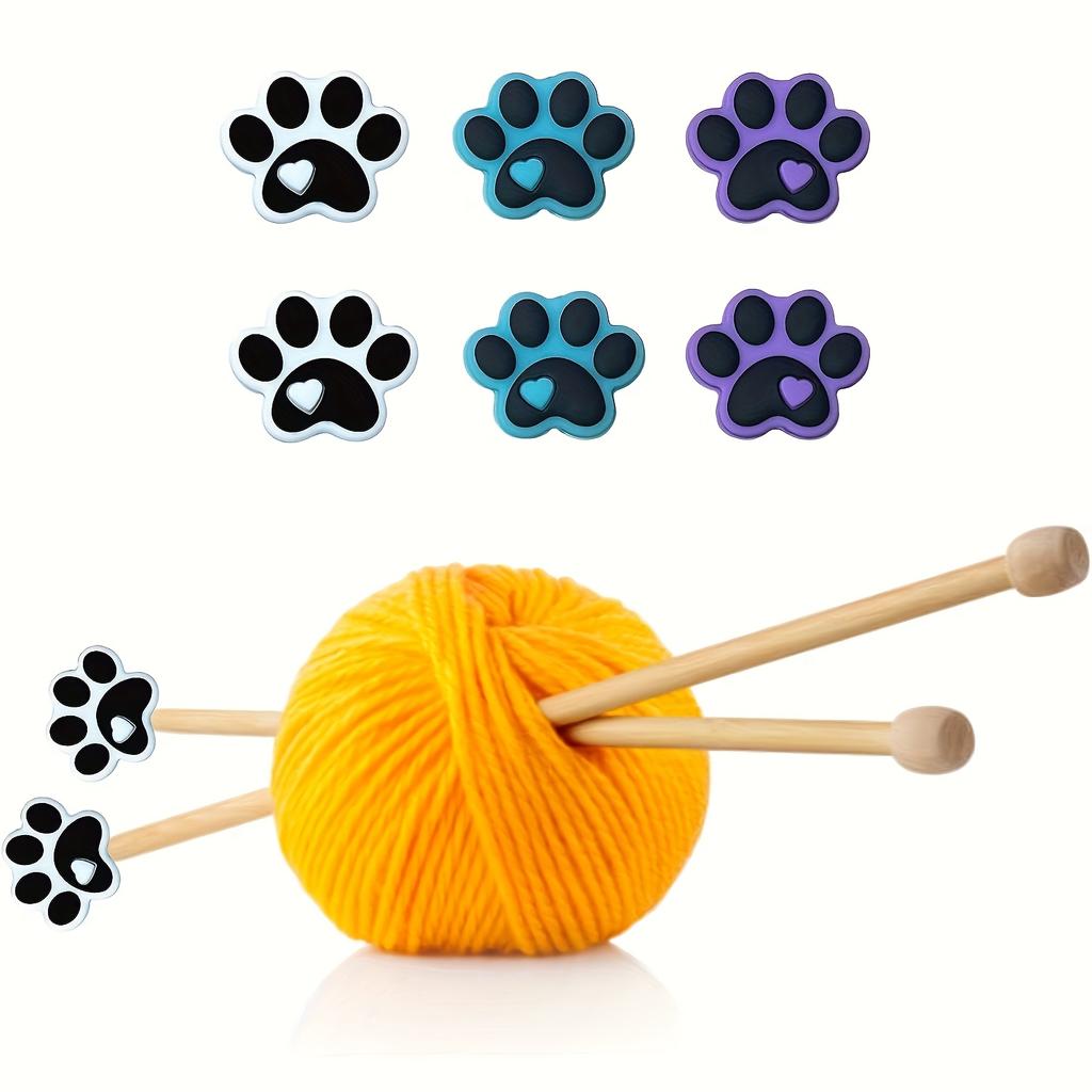 6 Pezzi Copri Aghi da Maglia a Zampa di Cane, Coperture Protettive per Accessori da Cucito e Pezzi di Ricambio per Cucito, Proteggi Filo Colorati