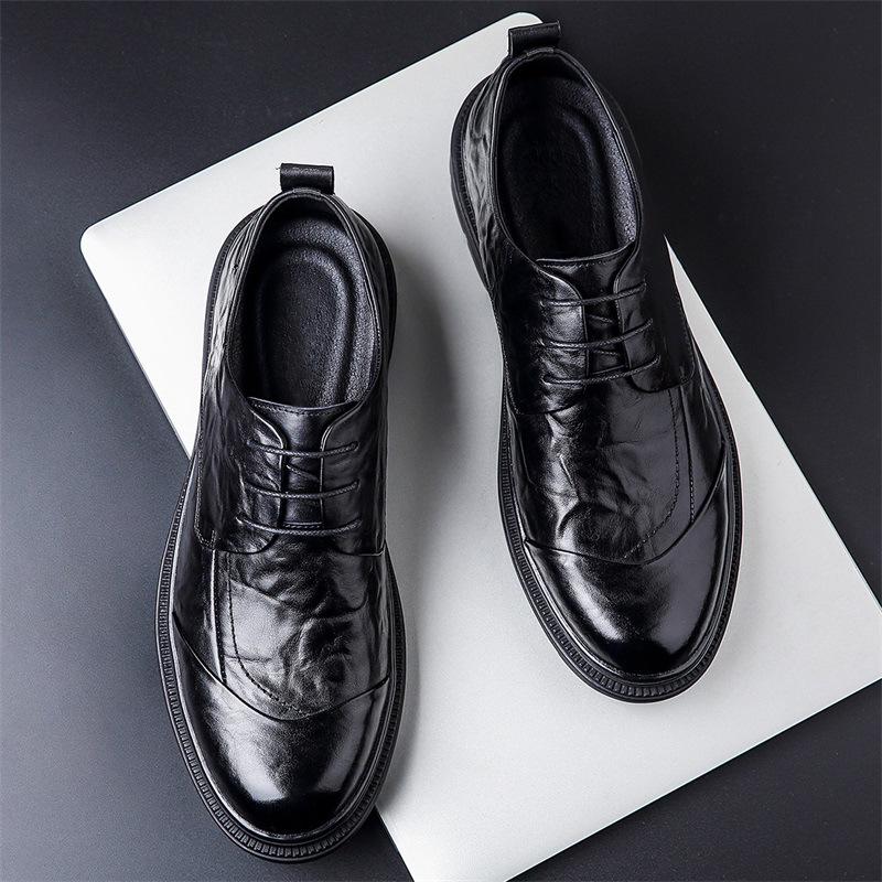 Men's High-End British Style Leather Derby Shoes: Formal, Soft-Sole Wedding & Business Footwear