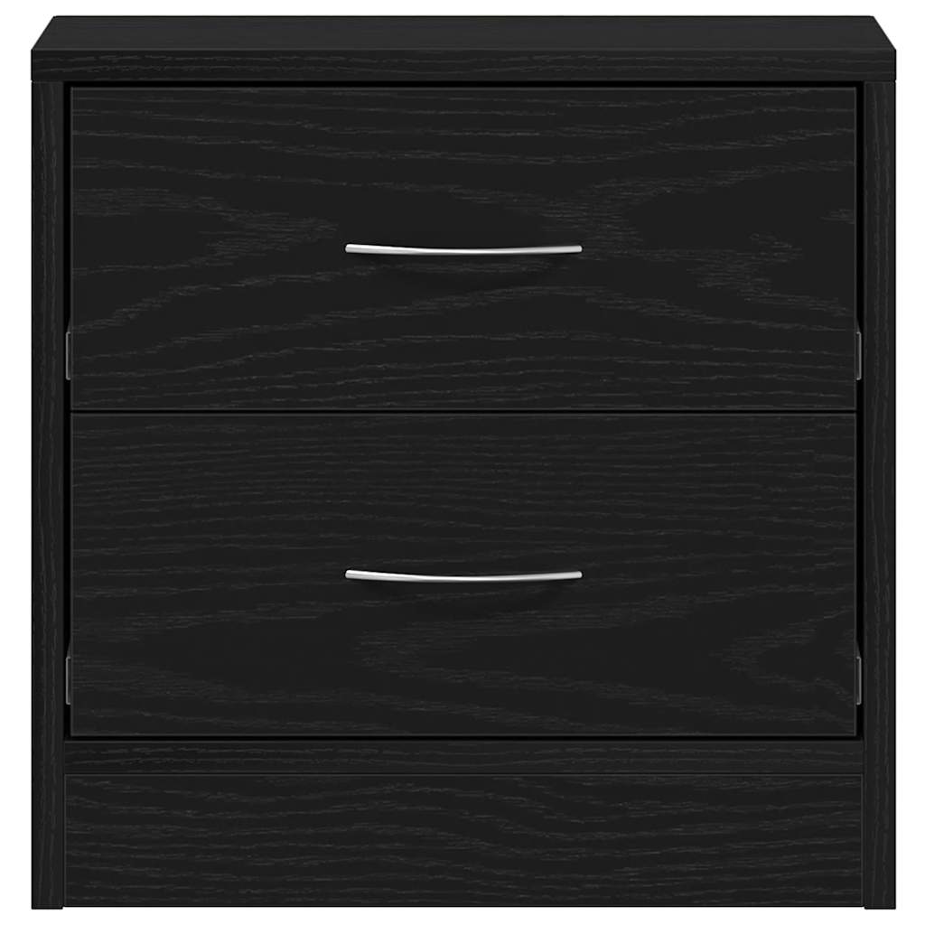 Nightstand Black Oak Effect 40 X 30 X 40 Cm Engineered Wood