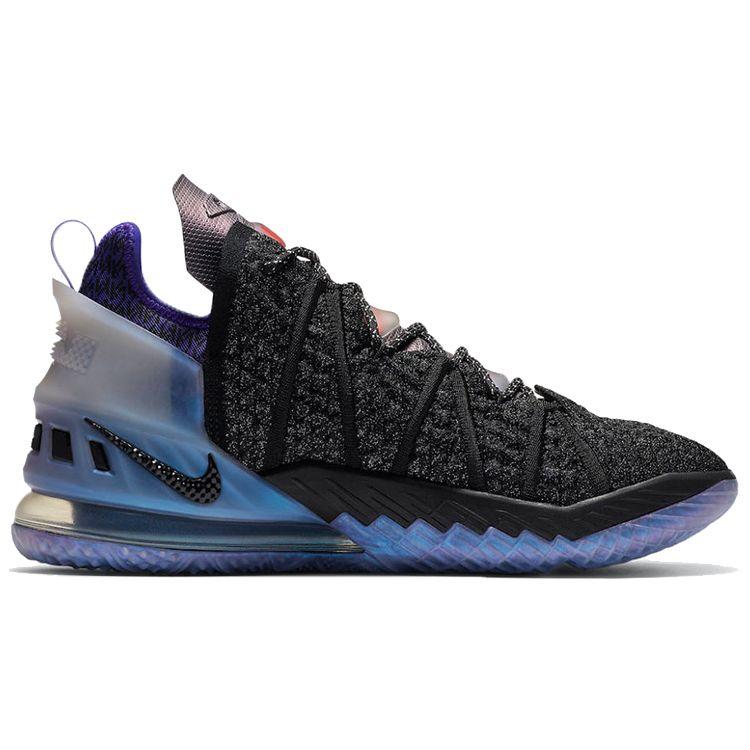 Kylian Mbappé x Nike LeBron 18 NRG The Chosen 2 Pánské tenisky Černá Fierce-Purple Metalická-Stříbrná DB8148-001