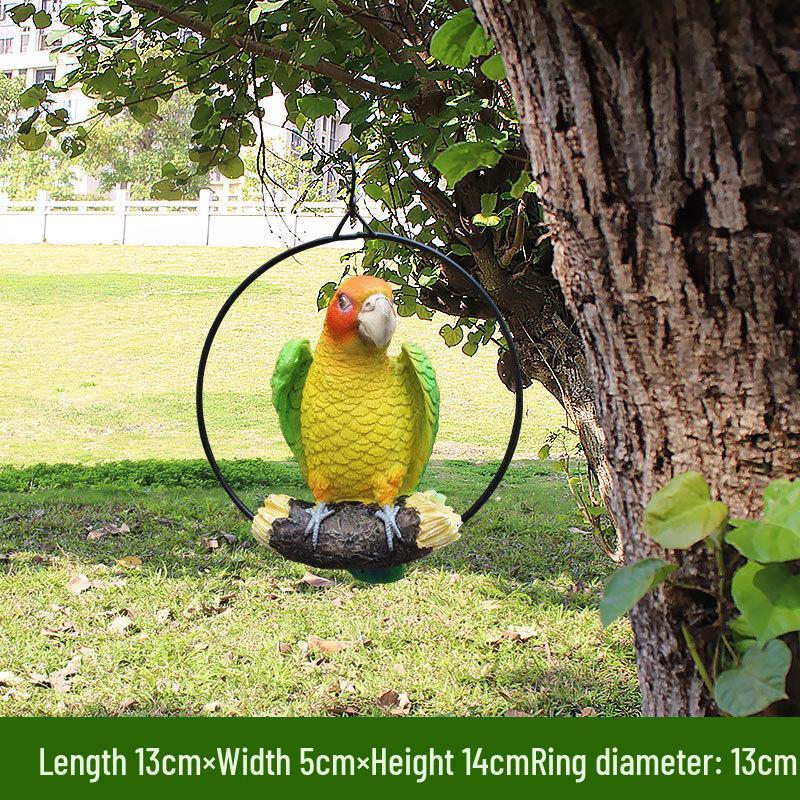 Parrot Tree Decoration: Cross-border Bird Model Resin Ornament for Courtyard