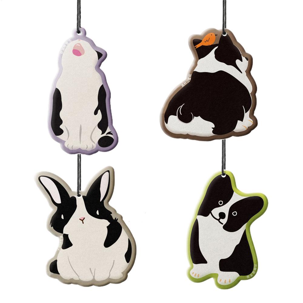 Lufterfrischer für Auto 4 Stück Anhänger für Auto Tierform Langanhaltende Auto-Erfrischertablette für Frauen Männer Automobil Zuhause