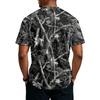 Herren Casual Hemd mit Knöpfen Kurzarm Leicht Atmungsaktiv Camouflage-Print