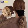 1PC Women Hair Scrunchies Vintage Velvet Solid Color Hair Loop For Women Ponytail Holder Rubber Bands Hair Accessories