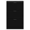 342552 vidaXL Shoe Cabinet Black 63x24x103 Cm Engineered Wood