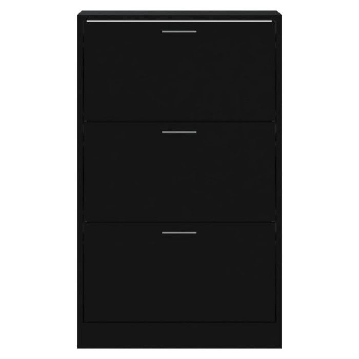 342552 vidaXL Armoire à chaussures Noir 63x24x103 cm Bois d'ingénierie