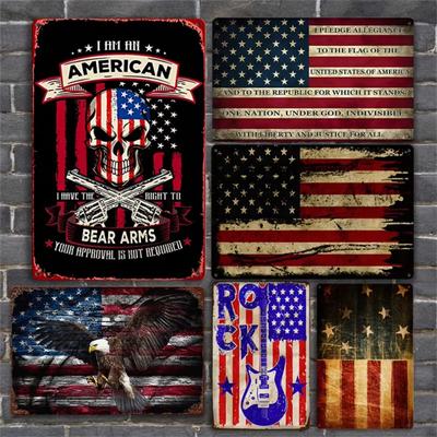 Amerikanischer Unabhängigkeitstag - Sternenbanner-Blechkunst: Ideale Outdoor-Party-Dekoration mit hängenden US-Flaggen-Elementen