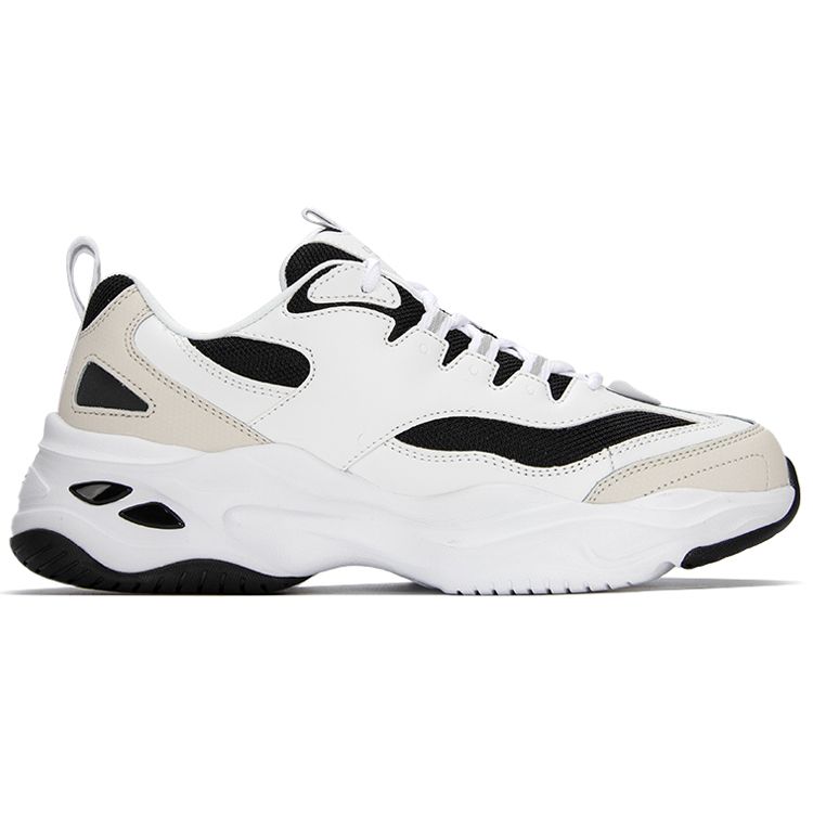 Skechers DLites 4.0 Milk Tea Bear Synthetic Leather Thick Sole Height Increasing Shock Absorbing Wear Resistant Low Top Casual Shoes 237226-WLGY