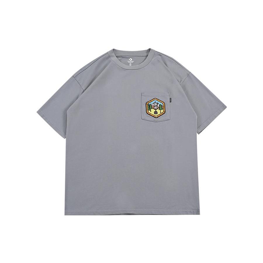Converse T Shirts Men's Gray Crew Neck Moderate Straight Fit 10025881-A03