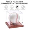 This Is a Clear Tennis Ball Holder with a Sturdy Wooden Base and No Assembly This Is an Autographed Baseball Stand Box for a Single Cube-shaped