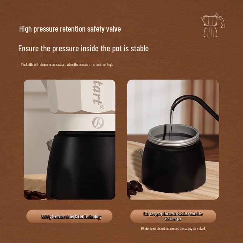STAR-START Double Valve Moka Pot 10-Piece Gift Set