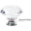 30mm Crystal Door Knobs With Screws. Set Of 6 Cabinet Knobs In Clear Crystal - PR
