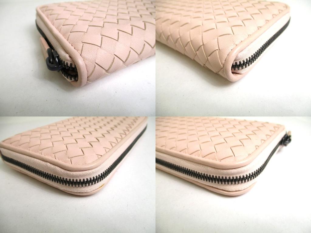 Authentic BOTTEGA VENETA Intrecciato Light Pink Leather Round Zip Wallet Purse #a442  Refurbished