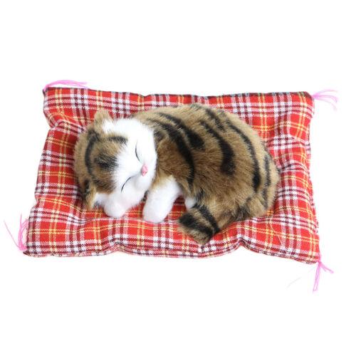 Plush Toy Stuffed Cute Sleeping Cat Press Simulation Sound Animal Kids Gift Doll